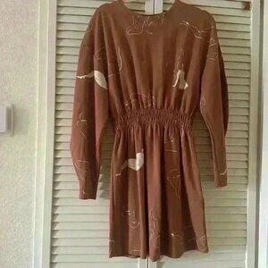 Zara EXCLUSIVE Balloon Sleeve Dress Pullover Abstract Women size M